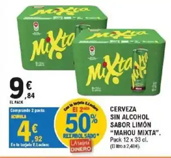 MAHOU MIXTA Cerveza sin alcohol sabor limón