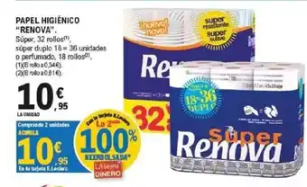 E.Leclerc RENOVA Papel higiénico oferta