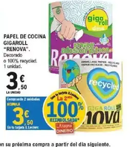 E.Leclerc RENOVA Papel de cocina gigaroll oferta