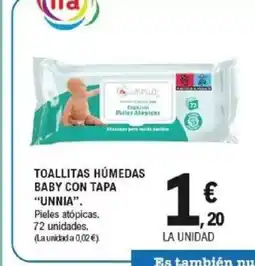 E.Leclerc UNNIA Toallitas húmedas baby con tapa oferta