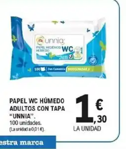 E.Leclerc UNNIA Papel wc húmedo adultos con tapa oferta