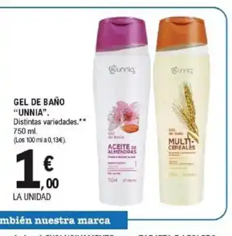 E.Leclerc UNNIA Gel de baño oferta