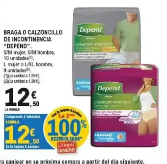 E.Leclerc DEPEND Braga o calzoncillo de incontinencia oferta