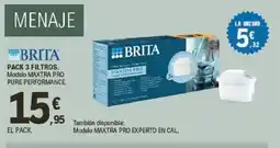 E.Leclerc BRITA Pack 3 filtros. modelo maxtra pro pure performance oferta