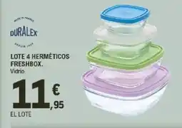 E.Leclerc DURALEX Lote 4 herméticos freshbox oferta
