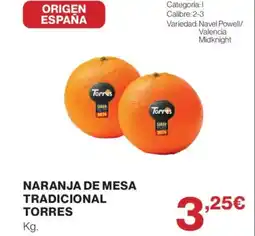 Supercor Naranja de mesa tradicional torres oferta