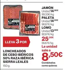 Supercor Loncheados de cebo ibéricos 50% raza ibérica sierra leales oferta