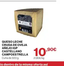 Supercor CAMPOESTRELLAQUESO OVEJA Queso leche cruda de oveja añejo igp castellano oferta