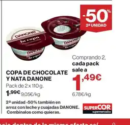 Supercor Copa de chocolate y nata danone oferta