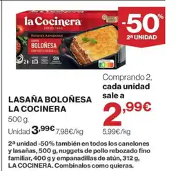 Supercor LA COCINERA Lasaña boloñesa oferta