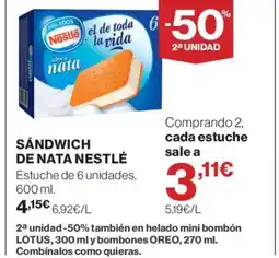 Supercor Sandwich de nata nestlé oferta
