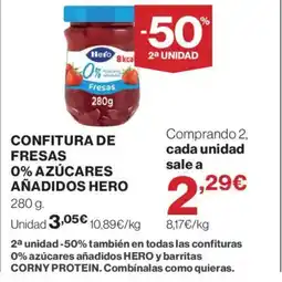 Supercor HERO Confitura de fresas 0% azúcares añadidos oferta