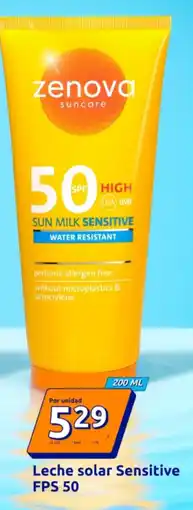 Action ZENOVA Leche solar Sensitive FPS 50 oferta