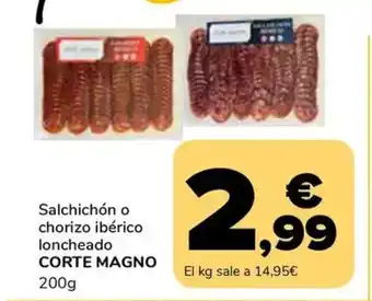 Supeco CORTE MAGNO Salchichón o chorizo ibérico loncheado oferta