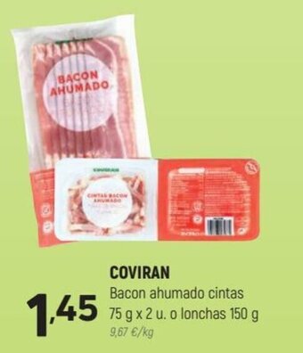 Coviran Coviran Bacon Ahumado Cintas 75 g x 2 u. o Lonchas 150 g oferta