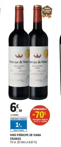 E.Leclerc Vino príncipe de viana crianza oferta