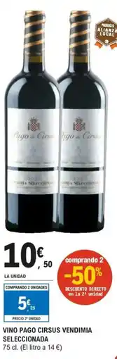E.Leclerc Vino pago cirsus vendimia seleccionada oferta