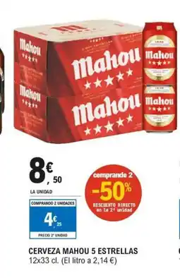 E.Leclerc Cerveza mahou 5 estrellas oferta
