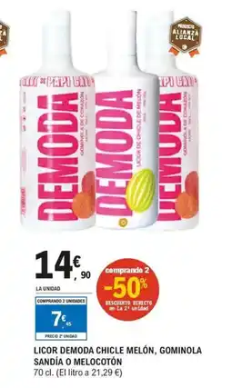 E.Leclerc Licor demoda chicle melón, gominola sandía o melocotón oferta