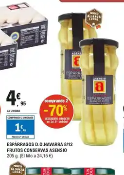 E.Leclerc Espárragos d.o.navarra 8/12 frutos conservas asensio oferta