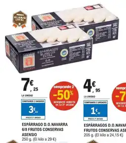 E.Leclerc Espárrago d.o.navarra 6/8 frutos conservas asensio oferta