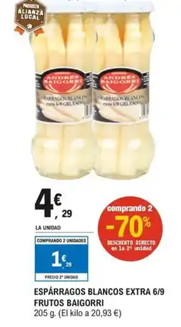 E.Leclerc Espárragos blancos extra 6/9 frutos baigorri oferta