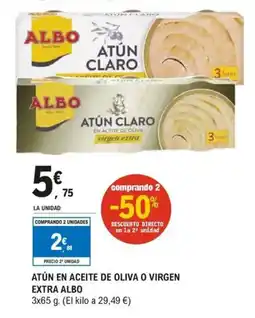 E.Leclerc Atún en aceite de oliva o virgen extra albo oferta