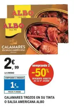 E.Leclerc Calamares trozos en su tinta o salsa americana albo oferta