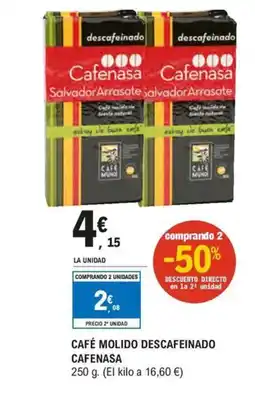 E.Leclerc Café molido descafeinado cafenasa oferta