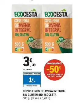 E.Leclerc Copos finos de avena integral sin gluten bio ecocesta oferta