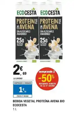 E.Leclerc Bebida vegetal proteína avena bio ecocesta oferta