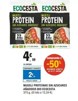 E.Leclerc Muesli proteinas sin azucares añadidos bio ecocesta oferta
