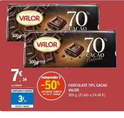 E.Leclerc Chocolate 70% cacao valor oferta