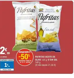 E.Leclerc Pafritas aceite de oliva sin sal oferta