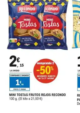 E.Leclerc Mini tostas frutos rojos recondo oferta
