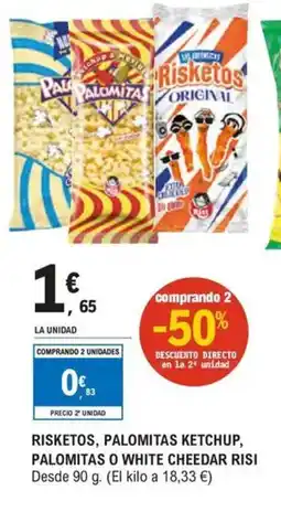E.Leclerc Risketos, palomitas ketchup, palomitas o white cheedar risi oferta