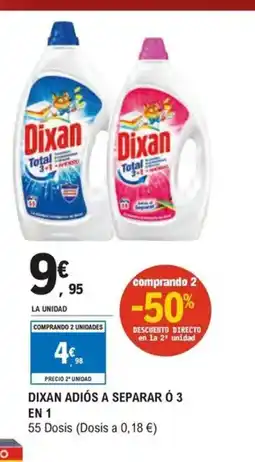 E.Leclerc Dixan adiós a separar ó 3 en 1 oferta