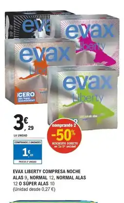 E.Leclerc Evax liberty compresa noche alas normal normal alas 0 súper alas oferta