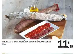E.Leclerc Chorizo o salchichón cular ibérico flores oferta
