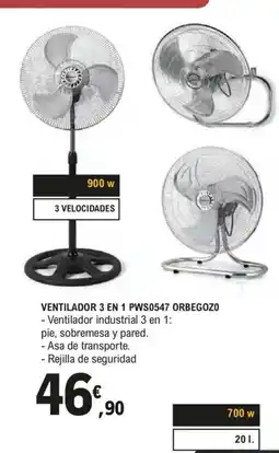E.Leclerc Ventilador 3 en 1 pws0547 orbegozo oferta