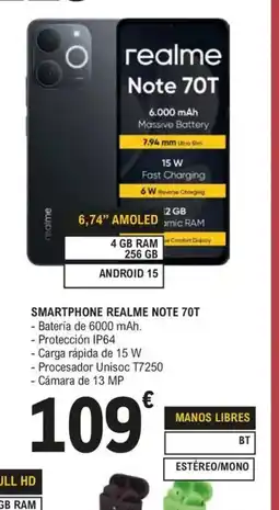E.Leclerc Smartphone realme note 70t oferta
