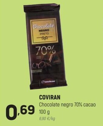 Coviran Coviran Chocolate Negro 70% Cacao 100 g oferta