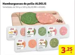 Alcampo Hamburguesa de pollo con espinacas aldelis 313g oferta
