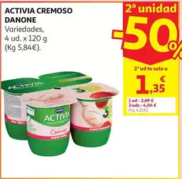 Alcampo Danone - bifidus cremoso fresa activia 4x115grs oferta