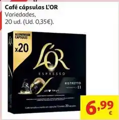 Alcampo Cafe capsulas ristretto i11 l'or 20 uds 104 g oferta