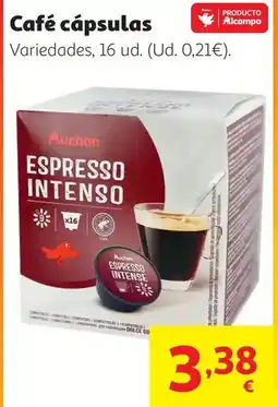 Alcampo Cafe capsulas d. espresso i7 auchan 16uds 112g oferta