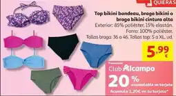 Alcampo Inextenso - top bikini bandeau, barga bikini o barga bikini cintura alta oferta