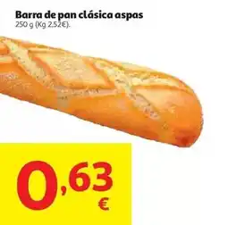Alcampo Barra de pan clasica aspas oferta