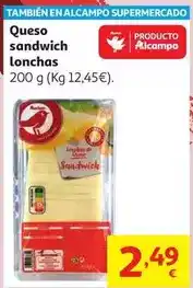 Alcampo Auchan - queso sandwich lonchas oferta