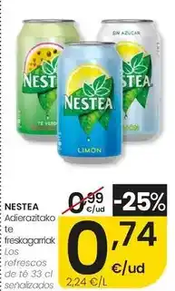 Eroski Nestea - los refrescos de te senalizados oferta